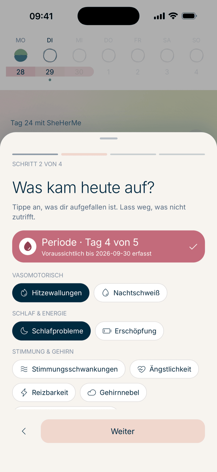 Deine Begleiterin durch die Wechseljahre – jederzeit und überall.